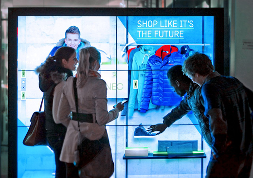 Concept digital retail borne tactile écran interactif dynamique