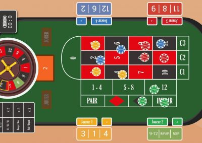 Jeu application tactile casino roulette