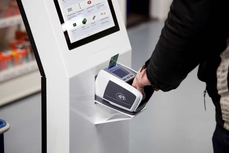 borne tactile interactive de paiement 