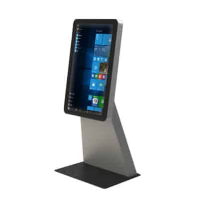 totem interactif 43 pouces multitouch gris et noir