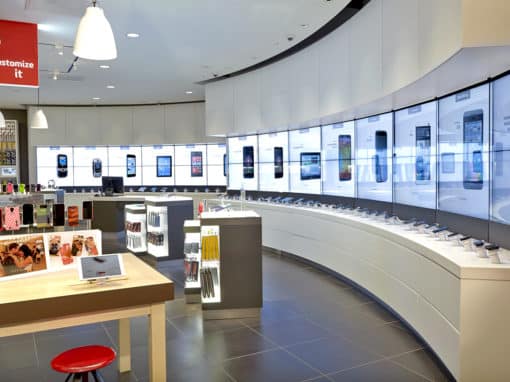 La découverte du smartphone par mur tactile chez Verizon