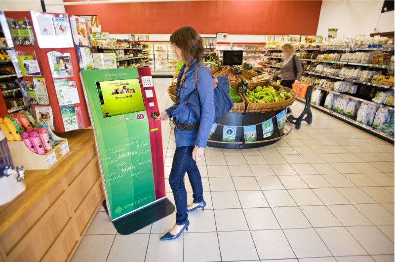 Écran vitrine supermarché